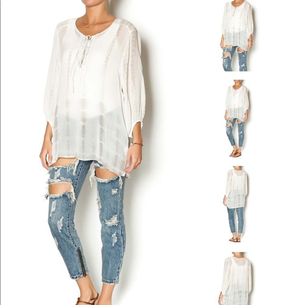 Chan Luu GEORGETTE TIE DYE BLOUSE